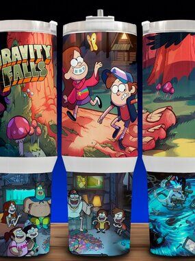 40 oz Gravity Falls Cartoon Cup Mug Tumbler with Handle